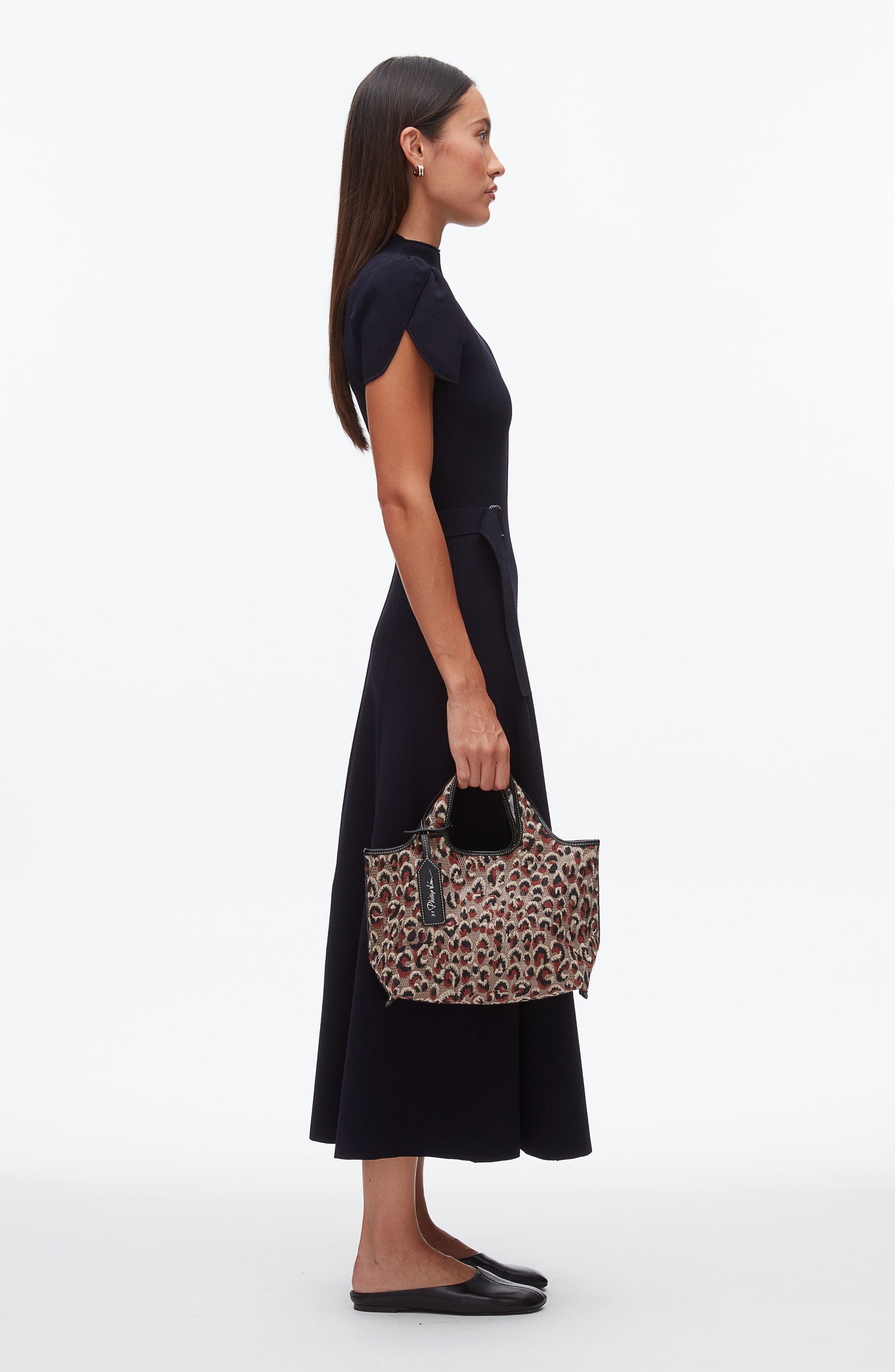 3.1 Phillip Lim Leopard Embroidered Mini Market Tote, Alternate, color, Leopard