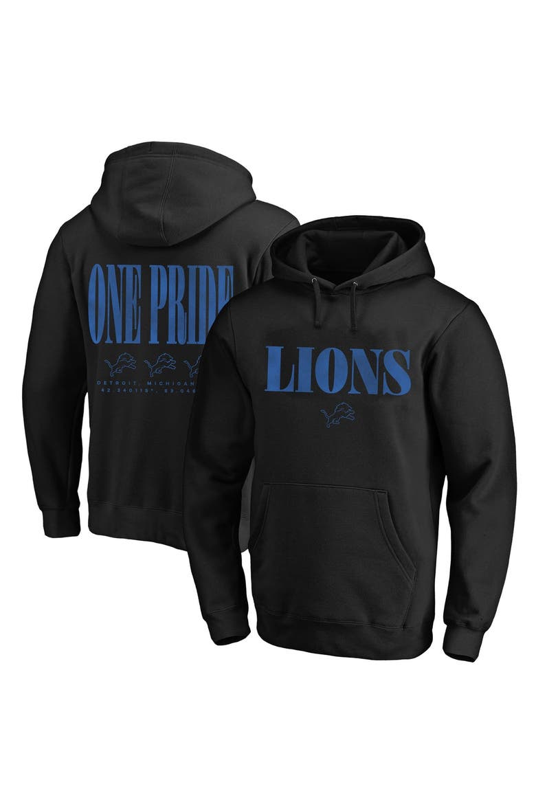 Men's Fanatics Black Detroit Lions Big & Tall Relaxed Intense Rivalry Hoodie, Main, color, Black