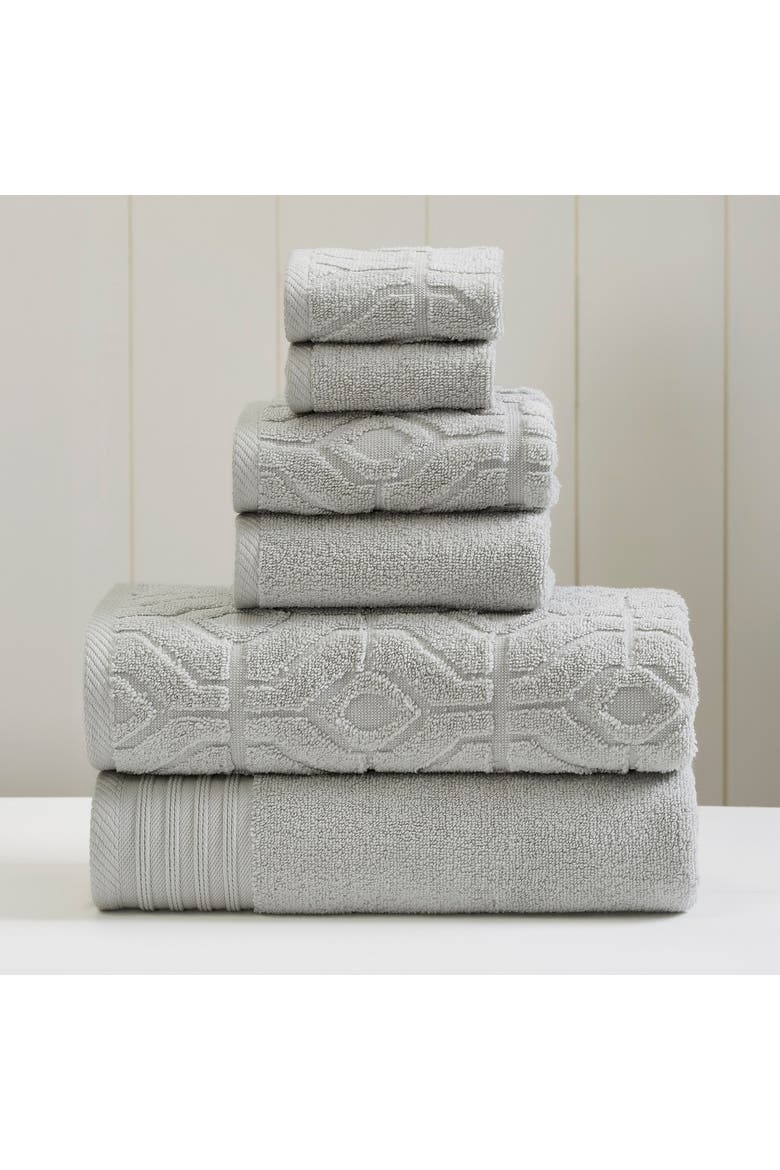 Soft Rib Quick Dry 6-Piece Towel Set, Main, color, SILVER