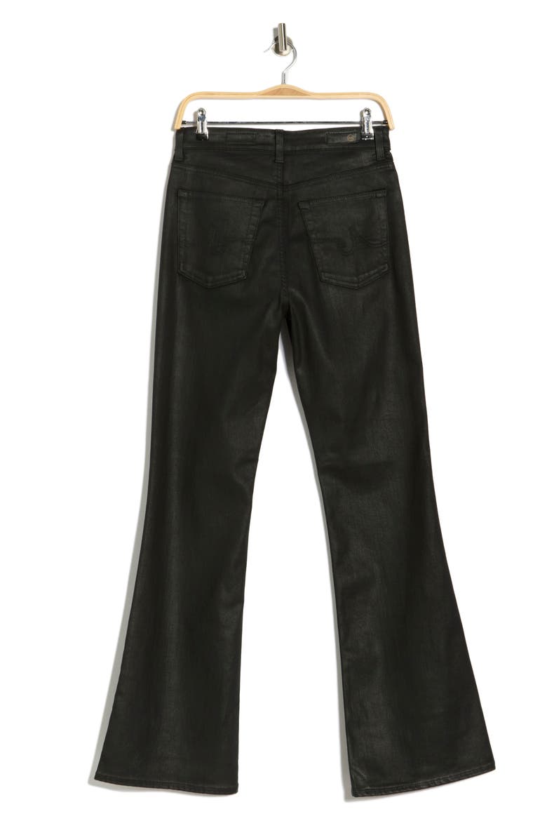 Alexxis Coated High Waist Bootcut Jeans, Alternate, color, SUPER BLACK