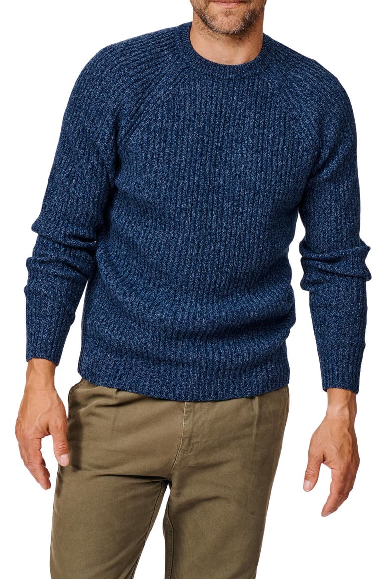 Ray Fisherman Rib Crew Neck Sweater, Alternate, color, Blue Mix