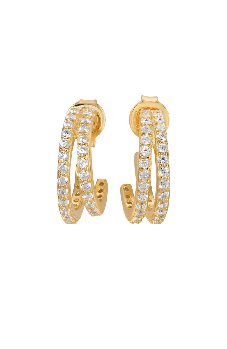 NATIVE GEM Evil Twin Double Huggie Hoop Earrings, Main, color, Gold