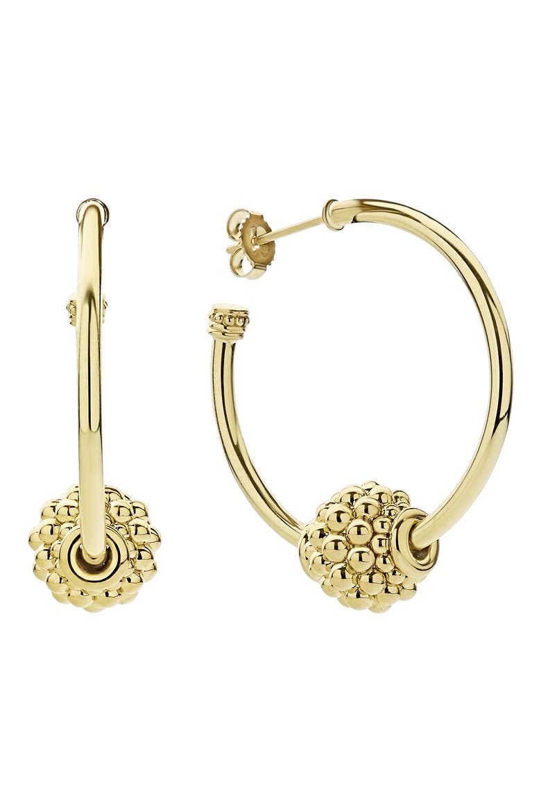 Caviar Gold Small Hoop Earrings, Main, color, GOLD
