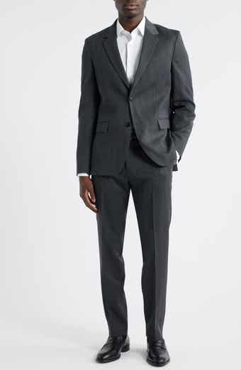 Houston Slim Fit Charcoal Grey Wool Blend Herringbone Suit