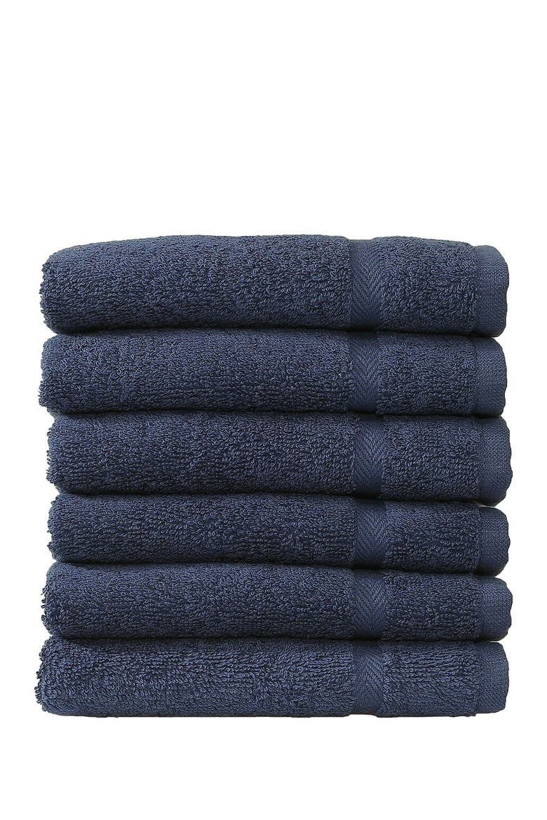 Denzi Washcloths - Set of 6 - Twilight Blue, Main, color, TWILIGHT BLUE