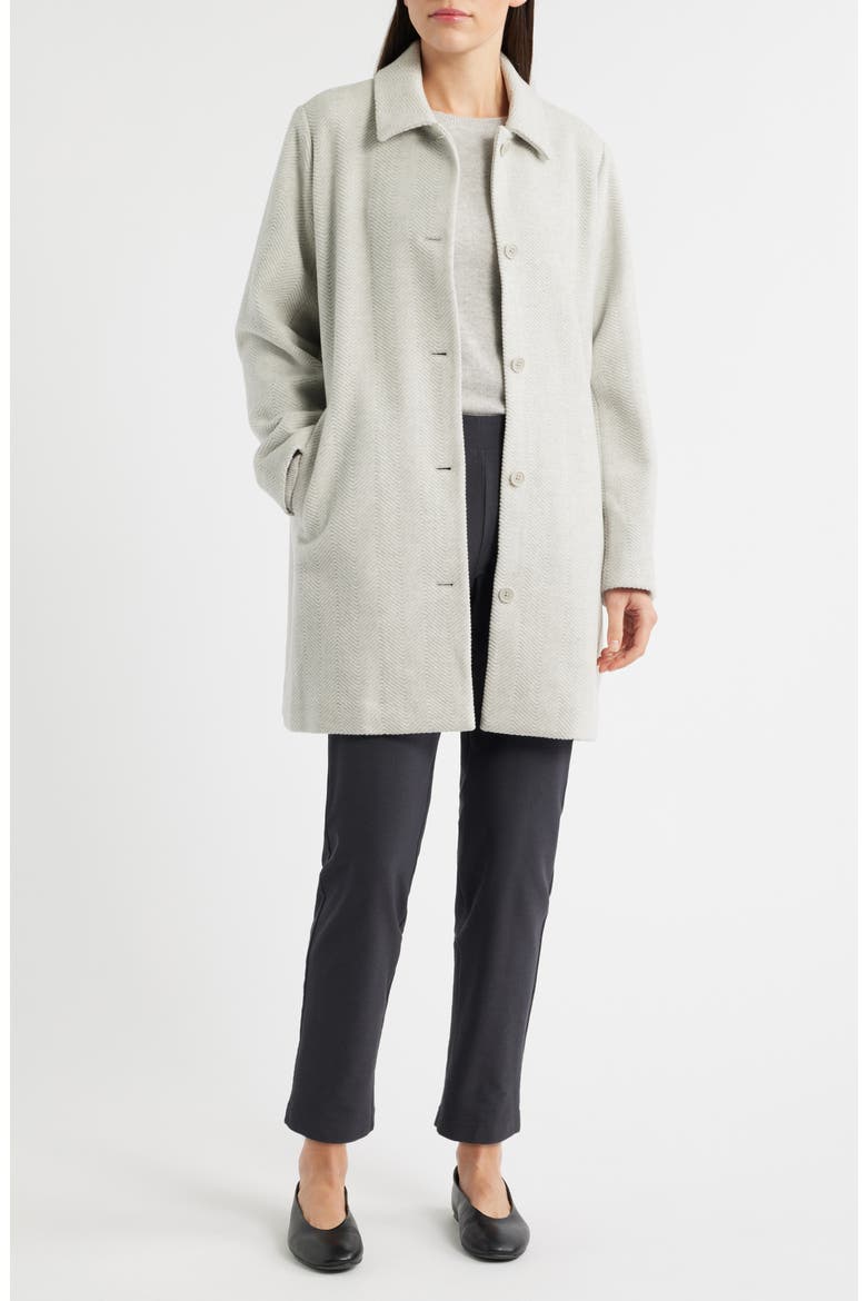Classic Collar Wool Herringbone Coat, Main, color, SEA SALT