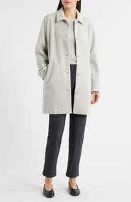 Eileen Fisher Classic Collar Wool Herringbone Coat
