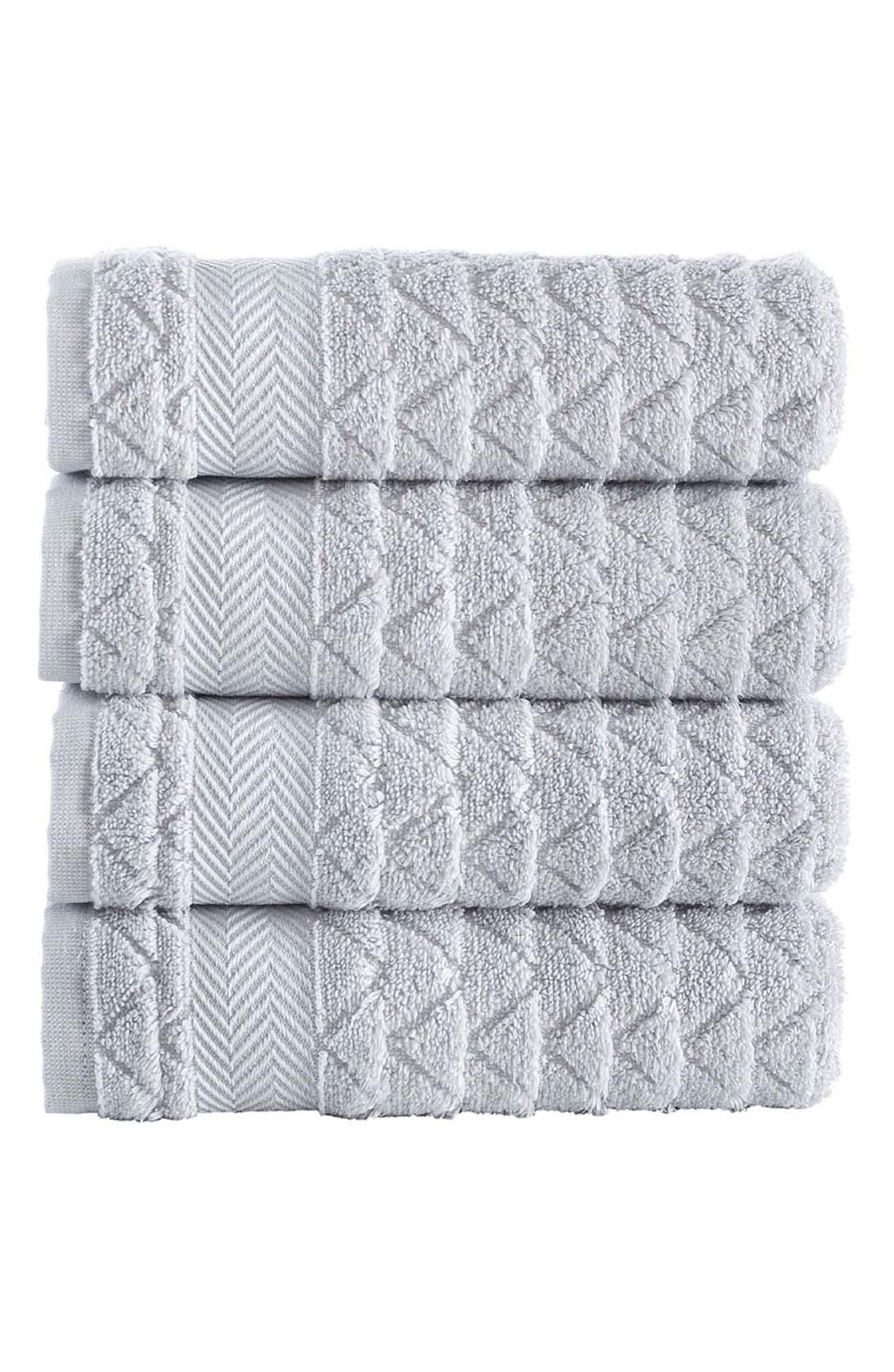 Brooks Brothers Herringbone Cotton 4-Pack Hand Towels