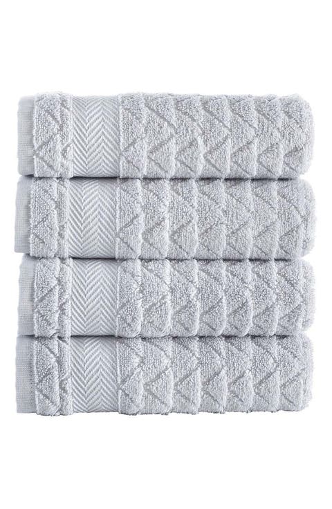 Herringbone Cotton 4-Pack Hand Towels