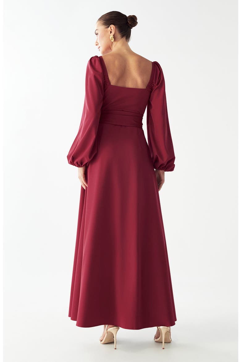 Knoll Midi Dress, Alternate, color, Sangria