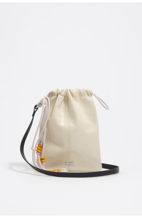 Mini Paper Bag In Leather