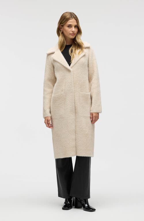 Nvlt Faux Fur Trim Longline Sweater Coat In White
