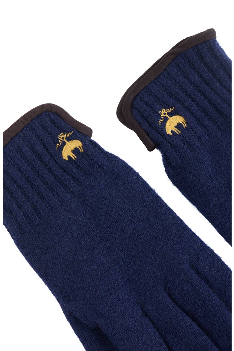 Cashmere Blend Suede Trim Gloves, Alternate, color, Navy