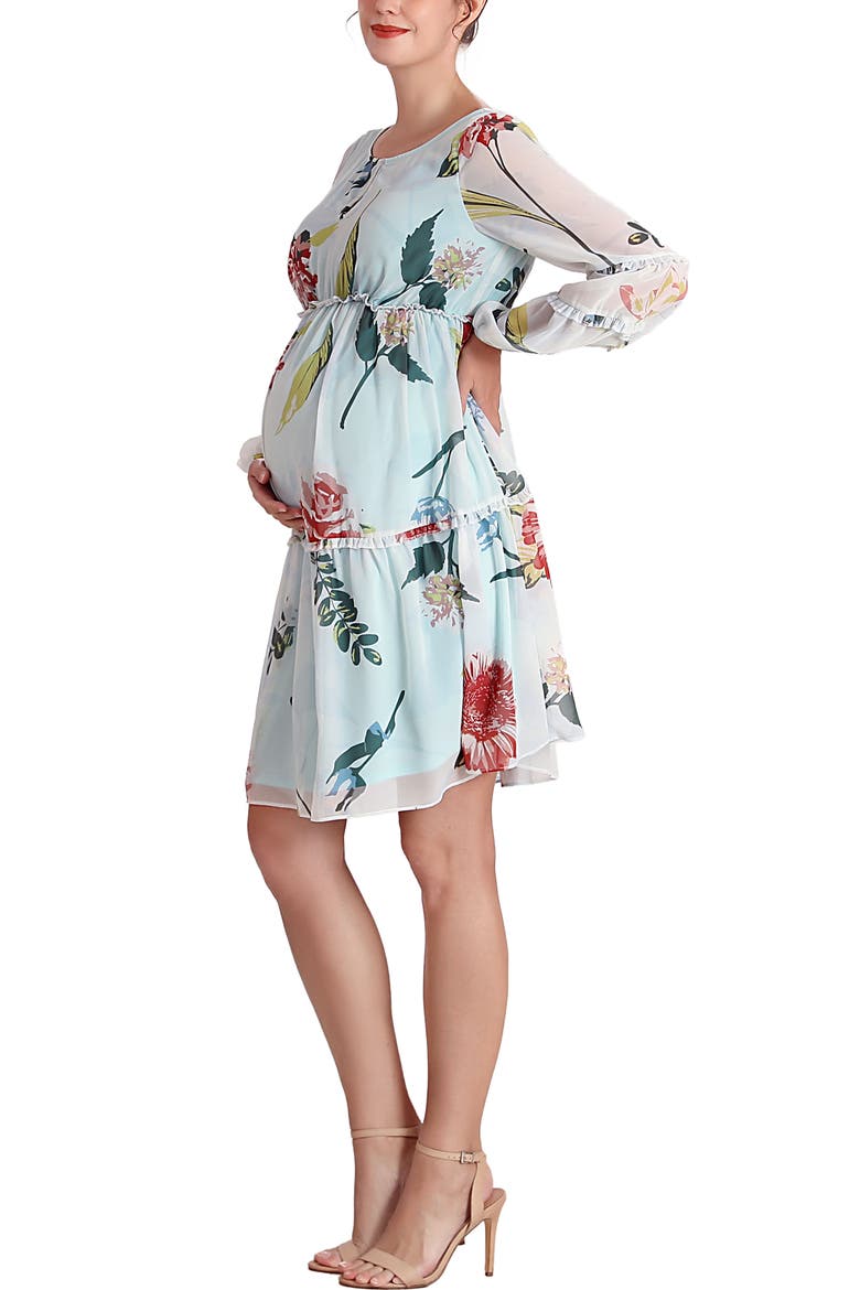 Aliz Long Sleeve Maternity Babydoll Dress, Alternate, color, Multicolored