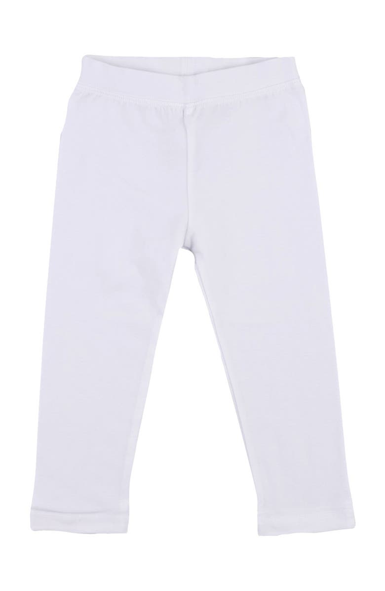 Leveret Girls Cotton Leggings, Solid Colors, Main, color, White