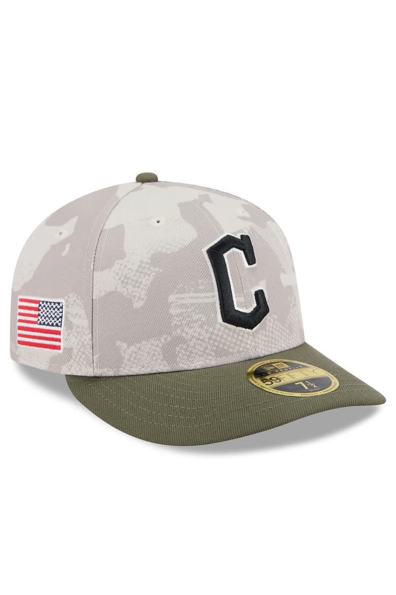 Men's New Era Light Beige/Olive Cleveland Guardians 2025 Armed Forces Day Low Profile 59FIFTY Fitted Hat, Main, color, Light Beige