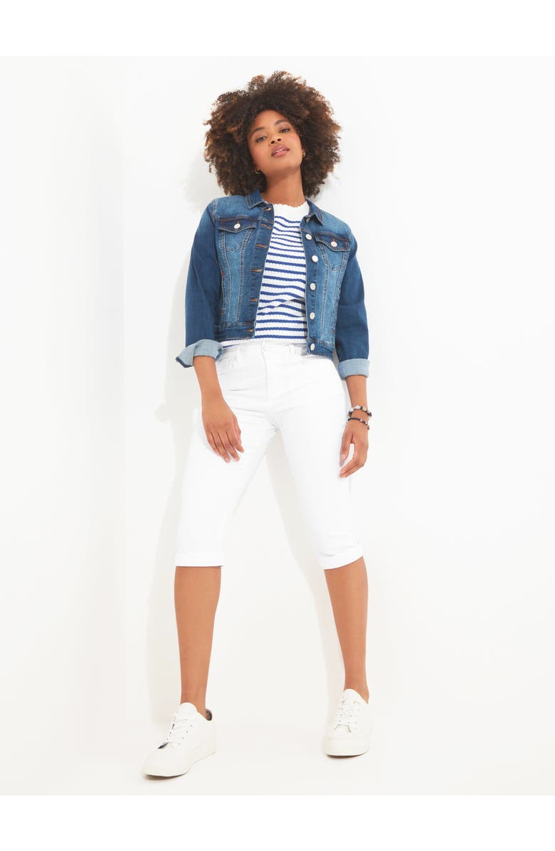 Joe Browns Stretch Denim Capri Pant, Main, color, White
