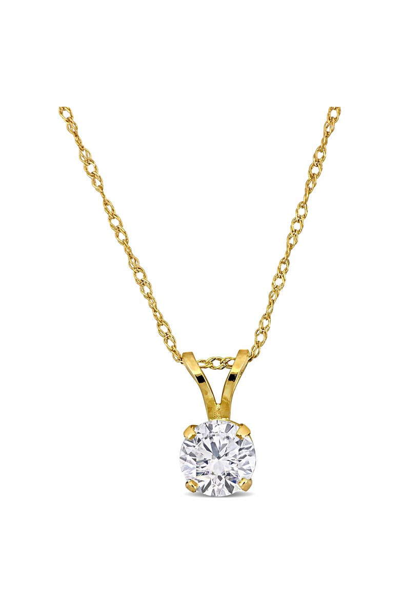 Julianna B. Certified Lab-Grown Diamond Solitaire Necklace 14k, Main, color, Yellow Gold
