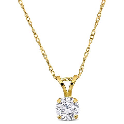 Certified Lab-Grown Diamond Solitaire Necklace 14k