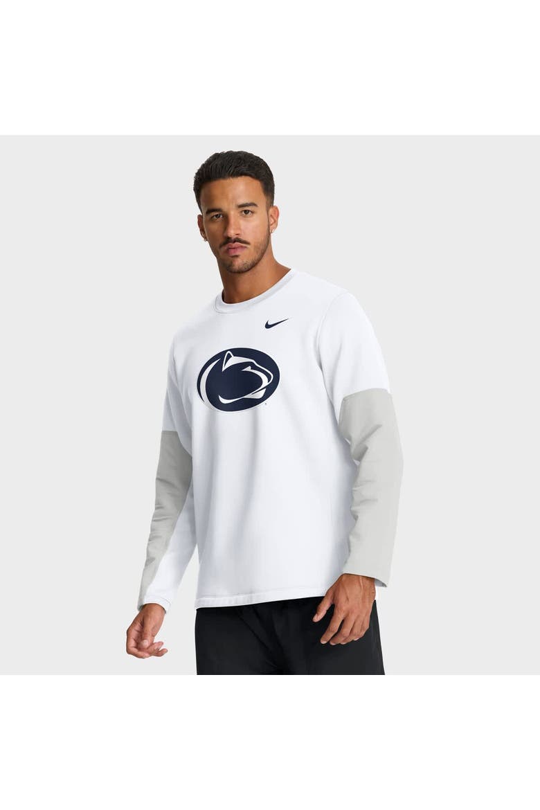 Men's Nike White Penn State Nittany Lions 2025 Sideline Coach Performance Long Sleeve T-Shirt, Main, color, White
