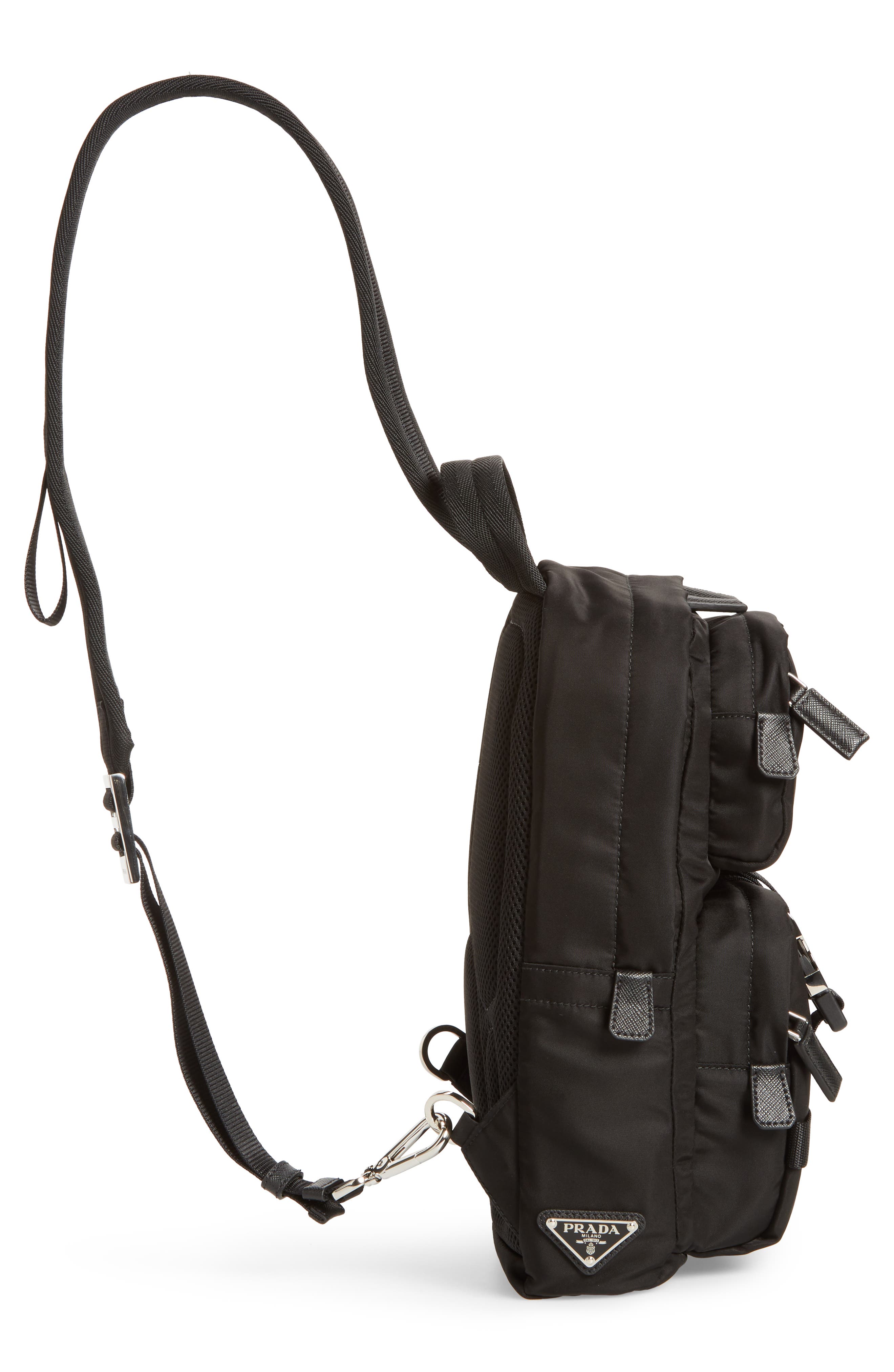 Prada Small Nylon Sling Bag, Alternate, color, 