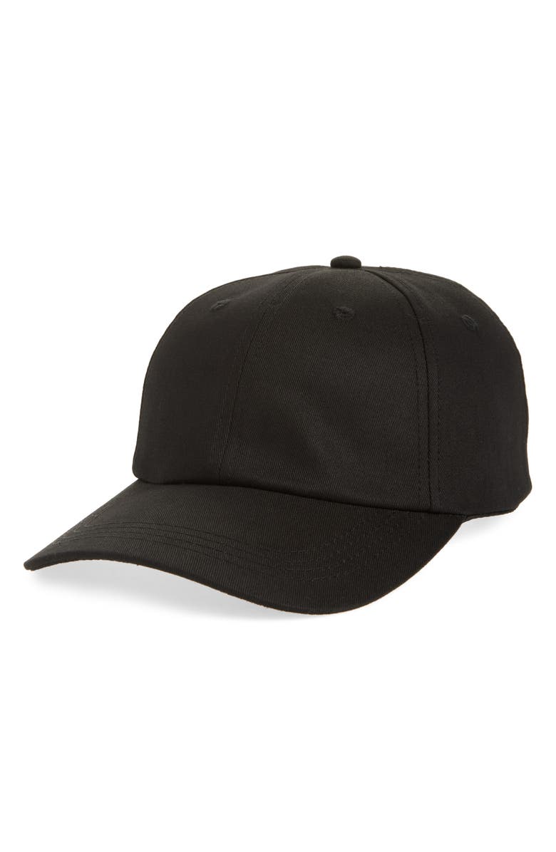 NORDSTROM RACK Classic Cotton Baseball Cap, Main, color, Black