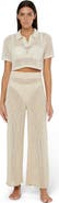 Onia Knit Crochet Cropped Short Sleeve Polo