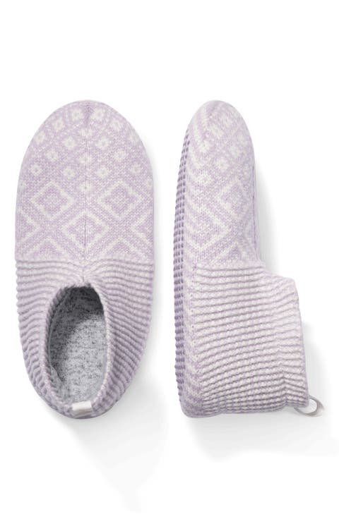 Diamond Fair Isle Gripper Slipper