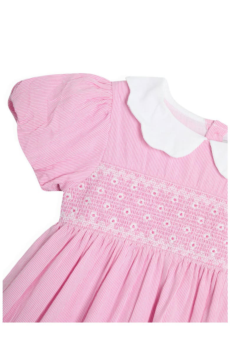 Bud Floral Embroidered Smocked Bodice Party Dress, Alternate, color, PINK