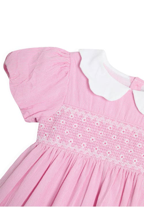 Jojo Maman Bébé Jojo Maman Bebe Bud Floral Embroidered Smocked Bodice Party Dress In Pink