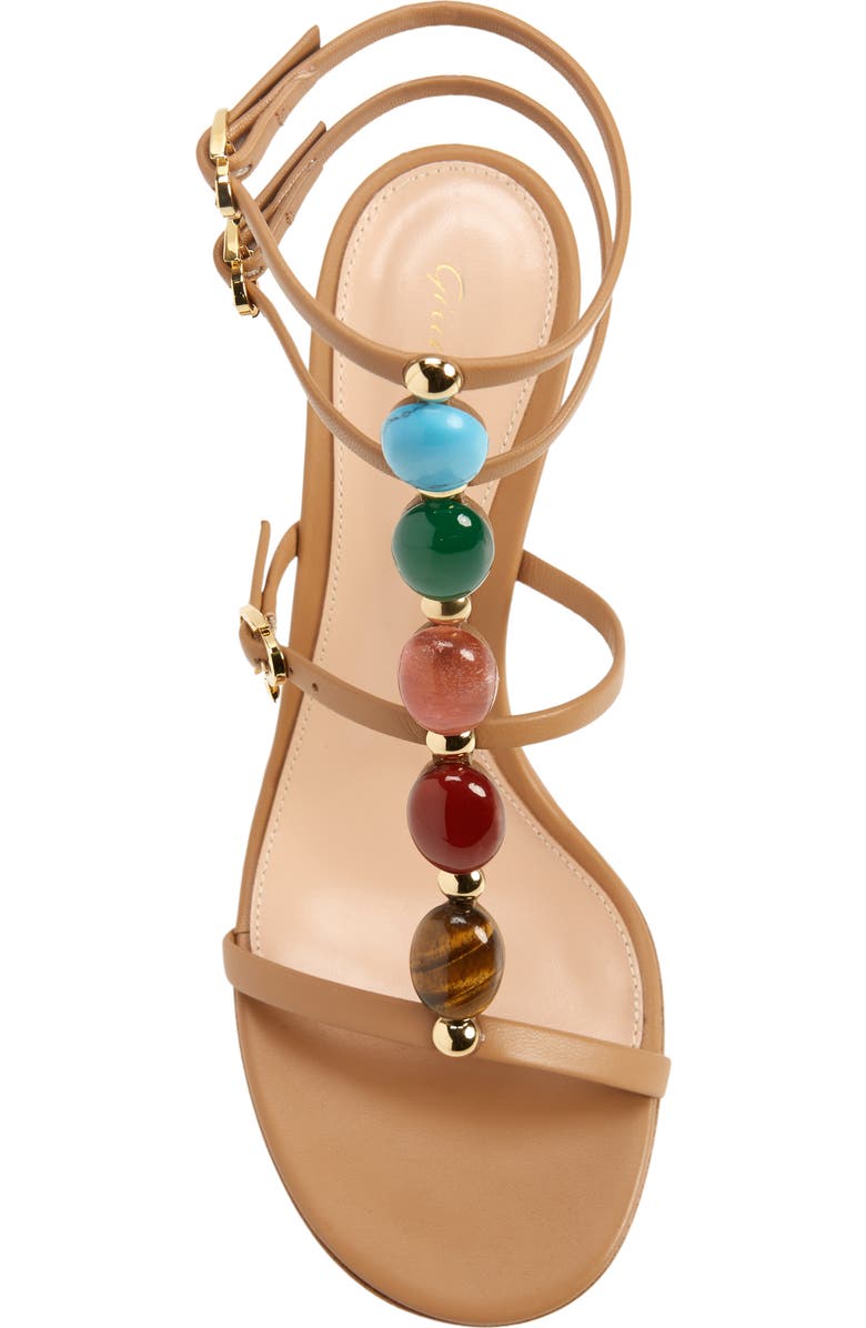 Gianvito Rossi Shanti Beaded Gladiator Sandal, Alternate, color,