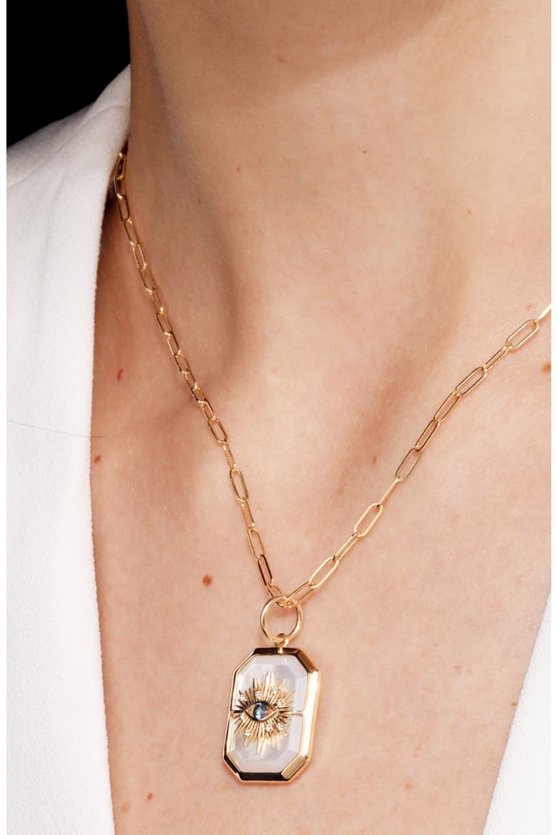 Eye of The Cosmos Necklace, Alternate, color, Mother of Pearl