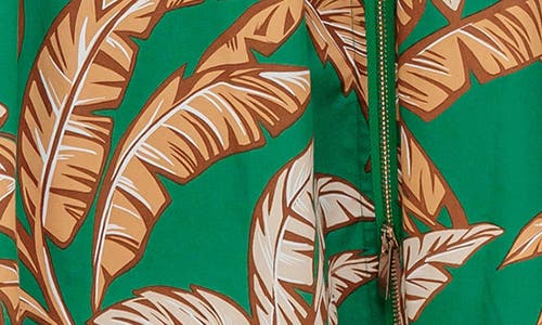 Flying Tomato Palm Zip Front Maxi Dress In Green