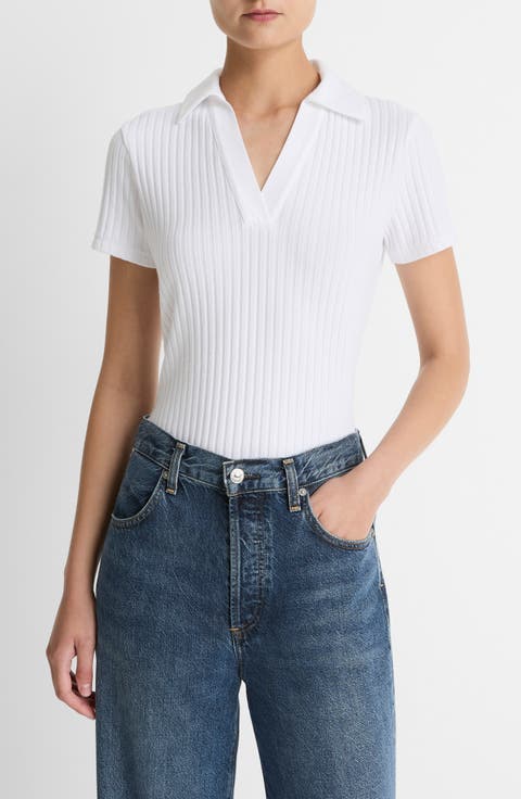 Johnny Collar Ribbed Top