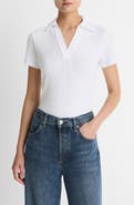 Vince Johnny Collar Ribbed Top