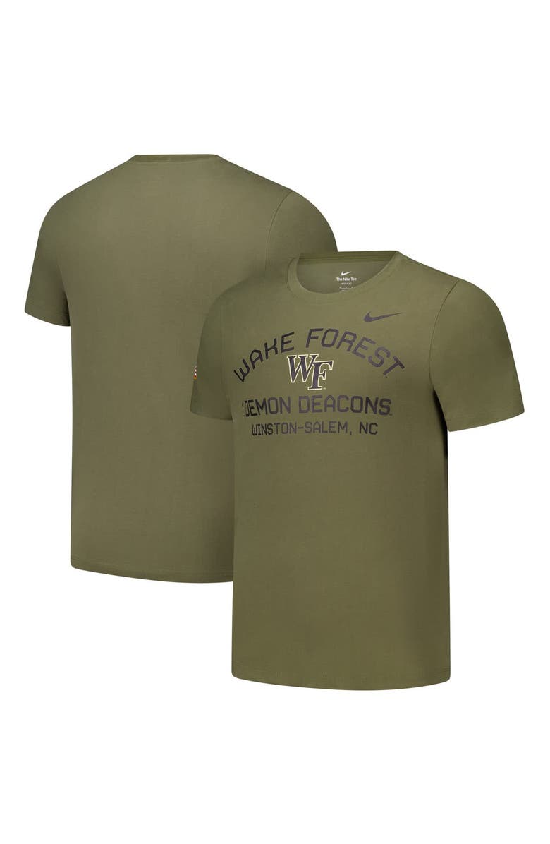 Nike Men's Nike Olive Wake Forest Demon Deacons 2024 Military Appreciation Performance T-Shirt, Main, color, Olive