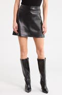 MAX STUDIO Faux Leather Miniskirt