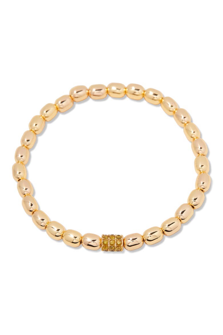 Brei Birthstone Beaded Stretch Bracelet, Main, color, GOLD AUGUST