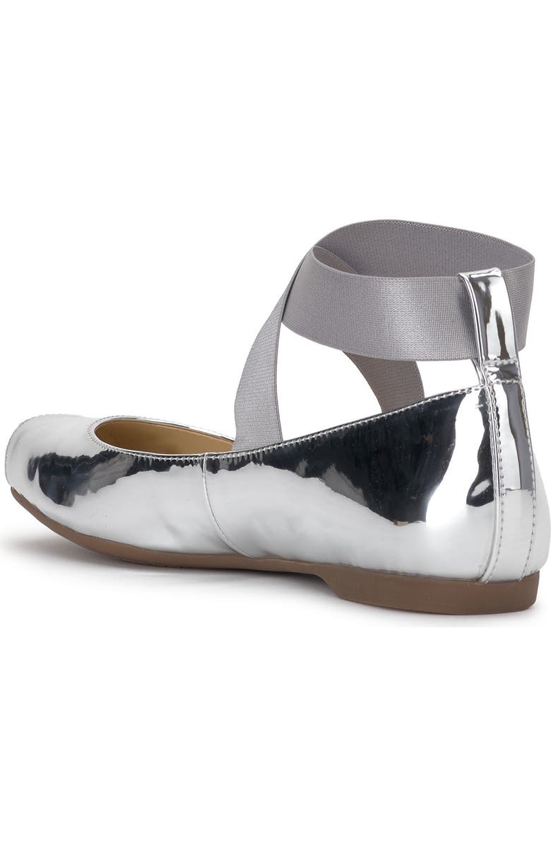 Jessica Simpson 'Mandalaye' Leather Flat, Alternate, color, Silver