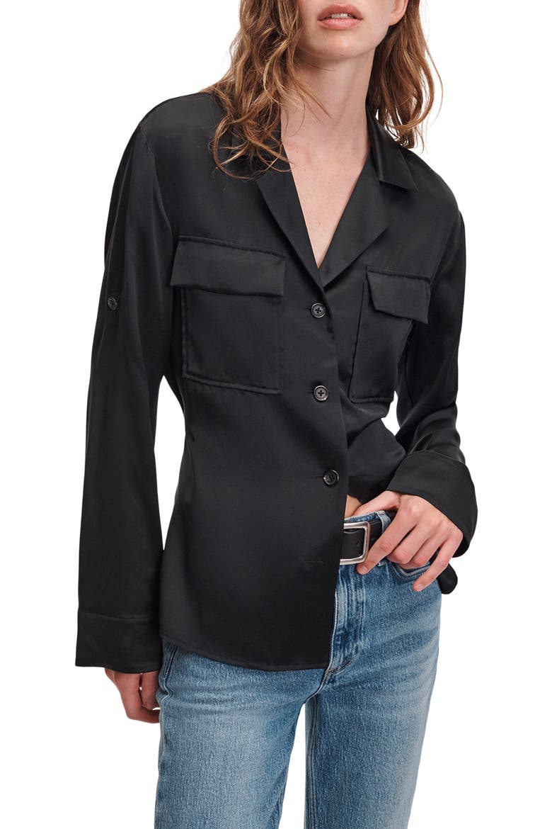 Sonny Silk Shirt, Main, color, BLACK