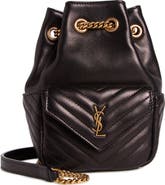 Saint Laurent Mini Joy Matelassé Leather Bucket Bag
