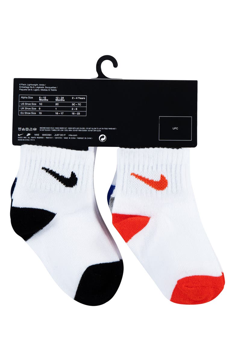 Nike 6-Pack Swoosh Ankle Socks, Alternate, color, Habanero Red