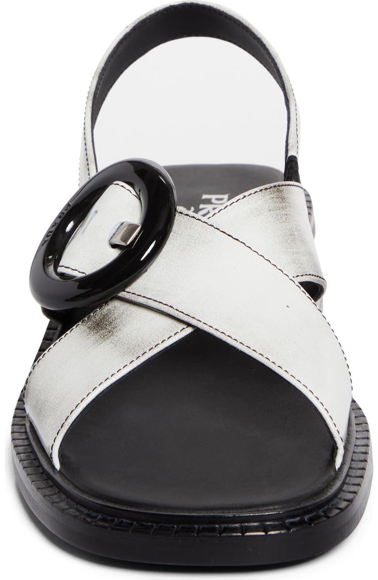Prada Re-Edition 1996 Crisscross Calfskin Leather Sandal, Alternate, color, Bianco