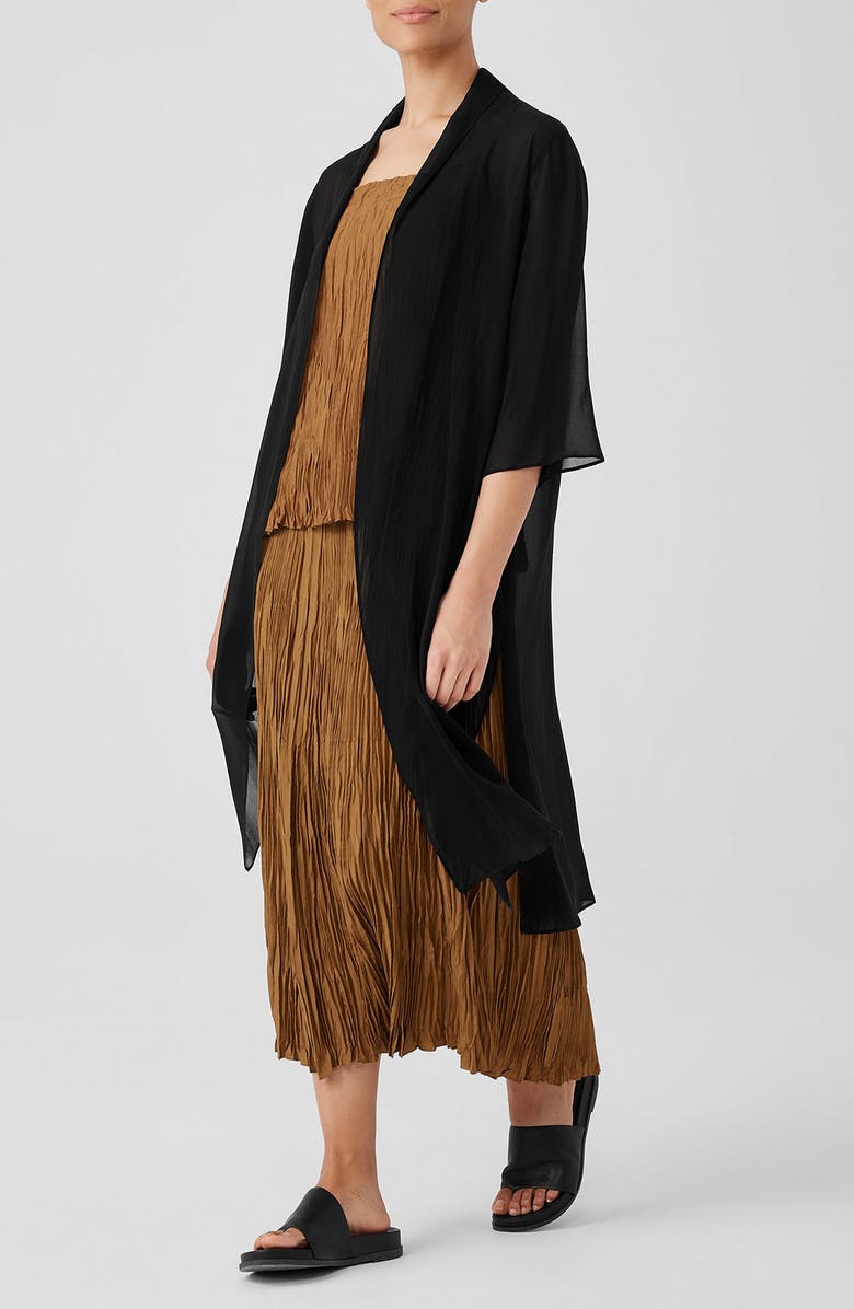 Eileen Fisher Open Front Silk Chiffon Jacket, Alternate, color, 