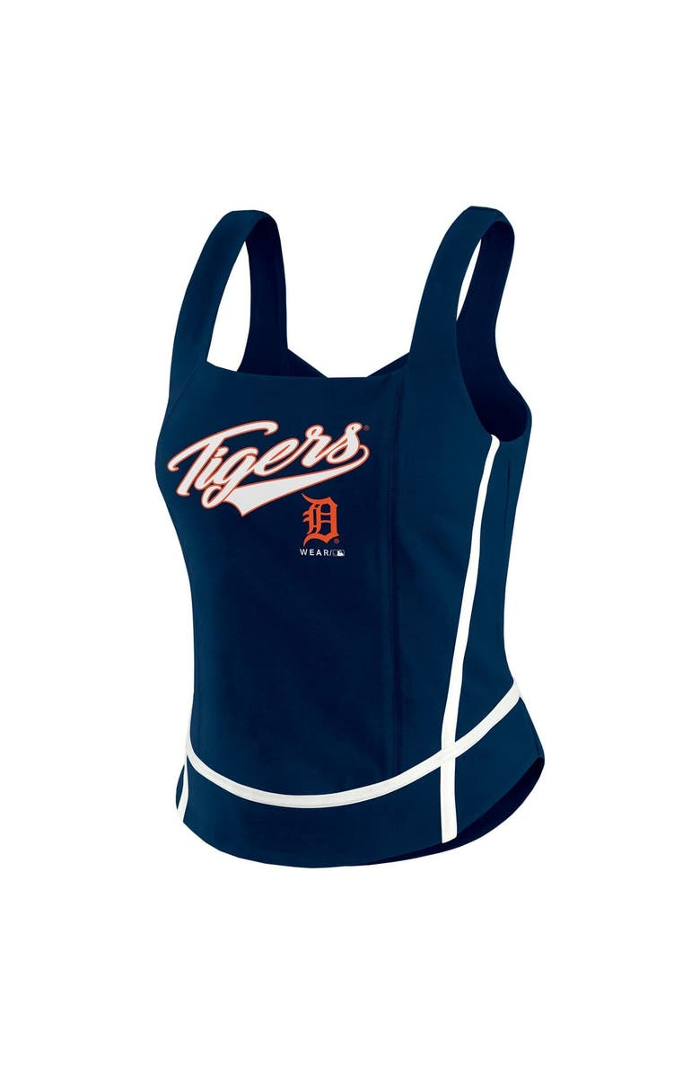 WEAR by Erin Andrews Women's WEAR by Erin Andrews  Navy Detroit Tigers Square Neck Tank Top, Alternate, color, 