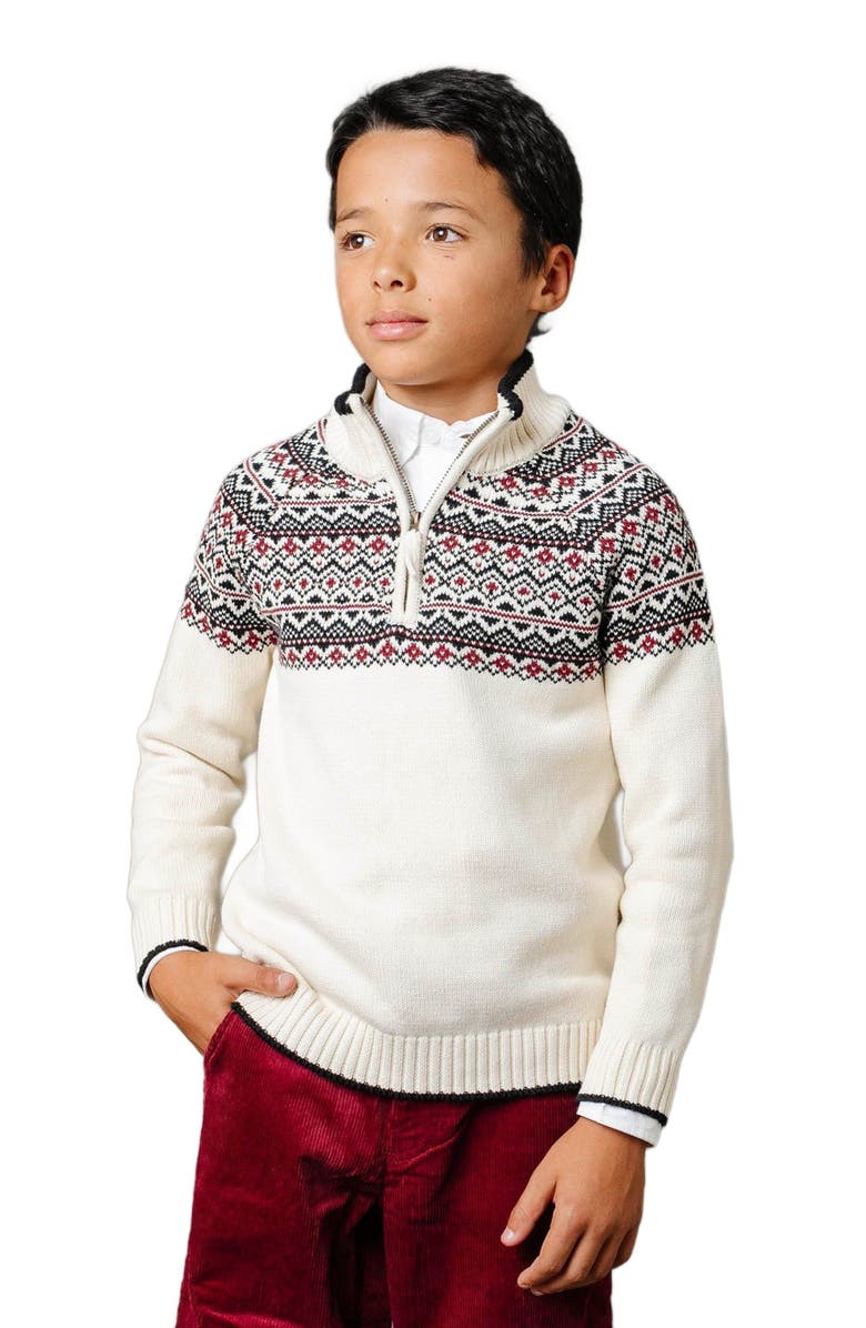 Hope & Henry Boys' Organic Half Zip Ski Sweater, Kids, Main, color,