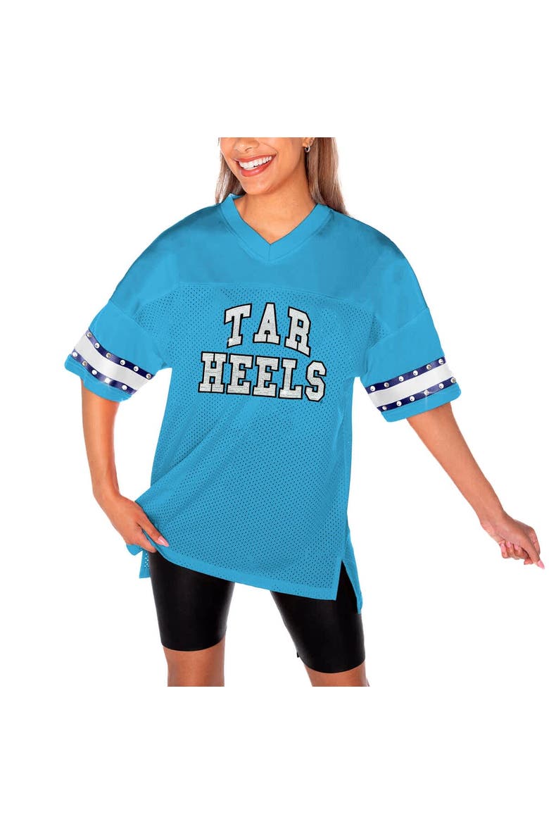 Women's Gameday Couture Light Blue North Carolina Tar Heels Until Kickoff Rhinestone Fashion T-Shirt, Alternate, color, Light Blue