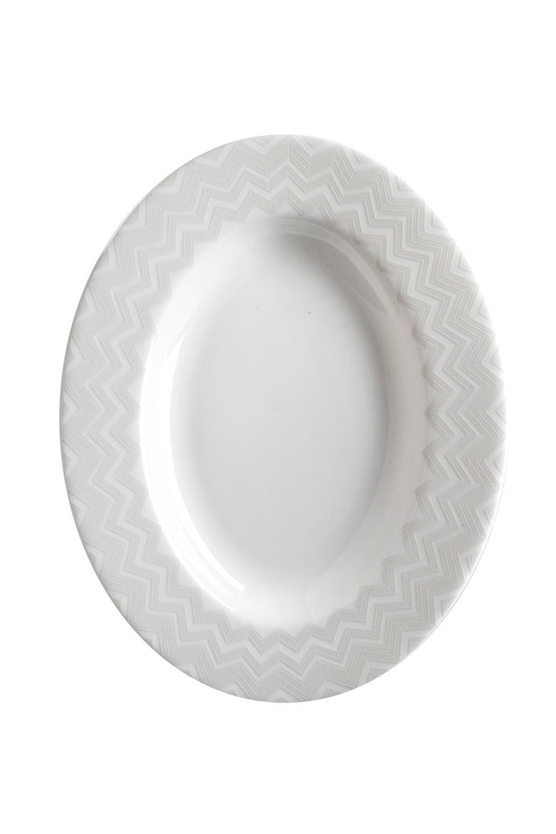 Pickle Dish ZIG ZAG  White diam. 9", Main, color, White