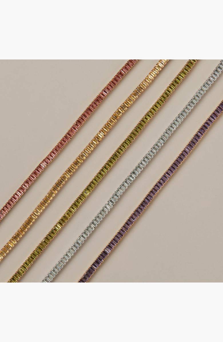 Aurate New York Lab Grown Amethyst Baguette Tennis Bracelet, Alternate, color, Amethyst / Yellow Vermeil