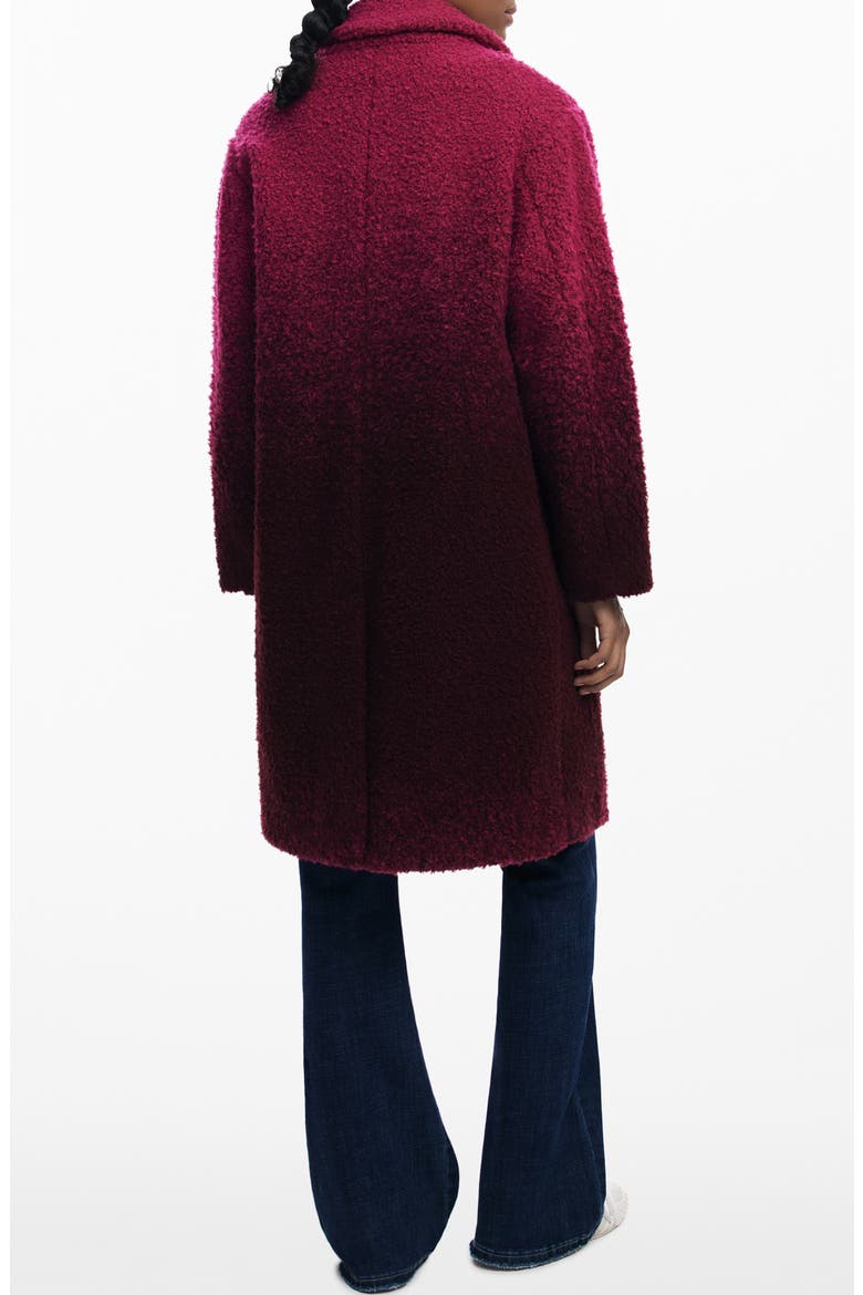 Ombré Faux Fur Longline Coat, Alternate, color, DARK PINK